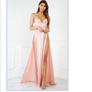 Double split evening gown
